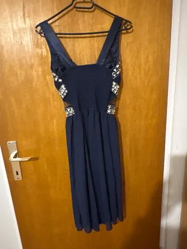 Eva & Lola Abendkleid Damen Gr. 36 S Blau Strasssteine Glamourös Festlich 6