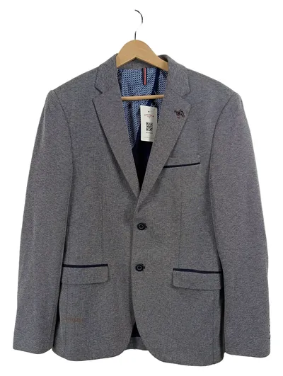 Herren Sakko Blazer Grau Slim Fit Gr. 48 Business Jacket NEU
