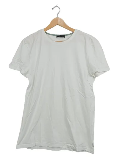 Sublevel Herren T-Shirt Basic Rundhals Weiß Gr. 50;L Baumwolle