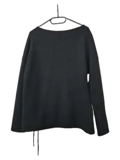 CECIL Damen Pullover Gr. S/36 Schwarz Rippstrick Schnürung Langarm