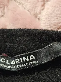 Clarina Damen Pullover Kaschmir Schwarz Gr. 40 L V-Ausschnitt Klassisch 4