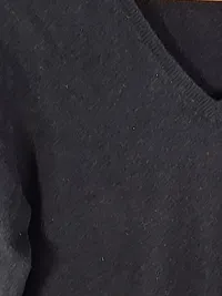 Clarina Damen Pullover Kaschmir Schwarz Gr. 40 L V-Ausschnitt Klassisch 5