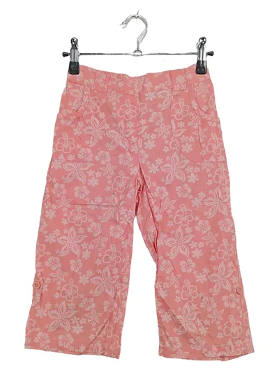 Y-STAR Kids Mädchen Stoffhose Capri Rosa Blumen Gr. 128 Baumwolle