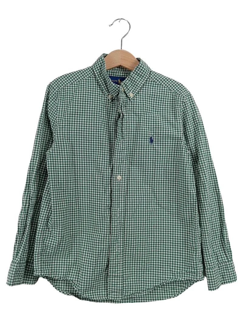 Ralph Lauren Kinder Freizeithemd Hemd Kariert Grün Gr. 130/128 1