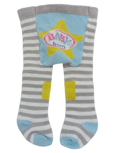 BABY born Puppenkleidung Strumpfhose gestreift mit gelben Flicken Mehrfarbig