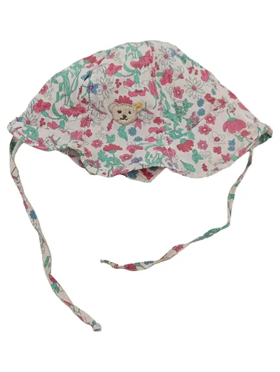 Steiff Kinder Hut Blumenmuster Teddy-Applikation Mehrfarbig Gr. 51 Baumwolle