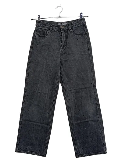 pageone young High Waist Jeans Mädchen Gr. 152 Grau Weites Bein