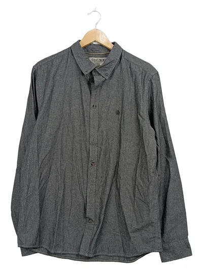 Eight2Nine Herren Business Hemd Grau Gr. 50/L Langarm Baumwolle