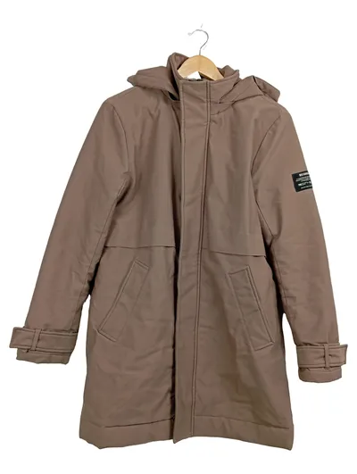Ecoalf Damen Parka Jacke Gr. S Beige Outdoor Kapuze Nachhaltig