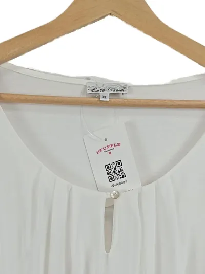 Lisa Tossa Langarmshirt Damen Weiß Gr. 44 XXL Viskose Casual