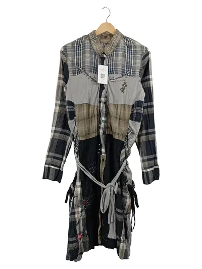 Desigual Damen Blusenkleid Hemdblusenkleid Gr. 46 3XL Mehrfarbig Kariert