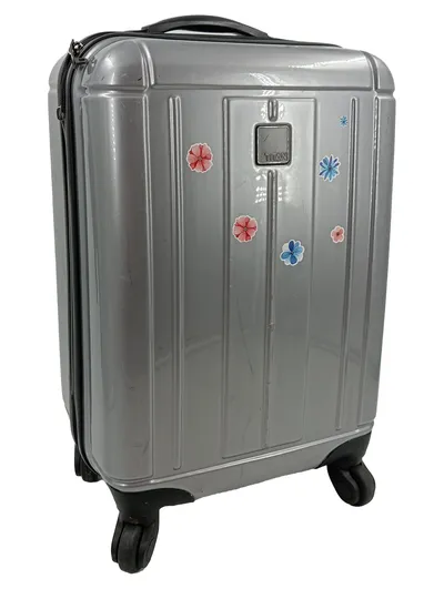 TITAN Reisekoffer Hartschalenkoffer Silber 50x35 cm Trolley 4 Rollen