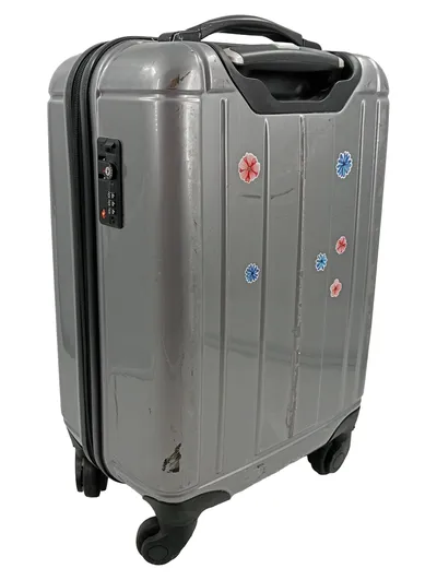 TITAN Reisekoffer Hartschalenkoffer Silber 50x35 cm Trolley 4 Rollen