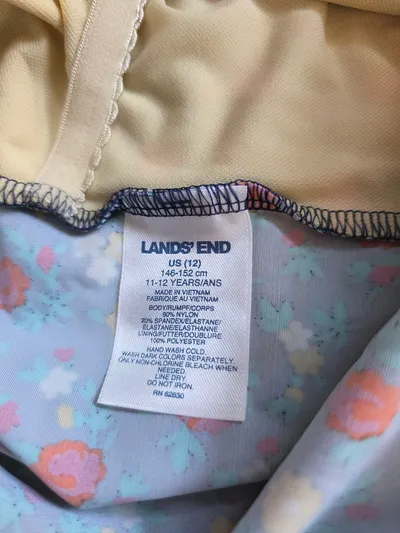 Lands' End Tanktop Mädchen Gr. 146, 152 Blumenmuster Blau Ärmellos