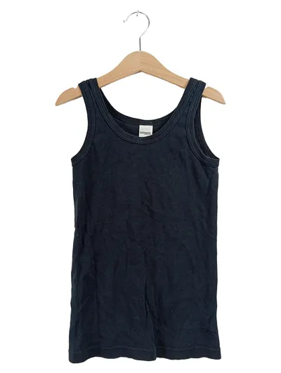 HERMKO Kinder Unterhemd Tank Top Schwarz Gr. 140 Bio-Baumwolle Basic