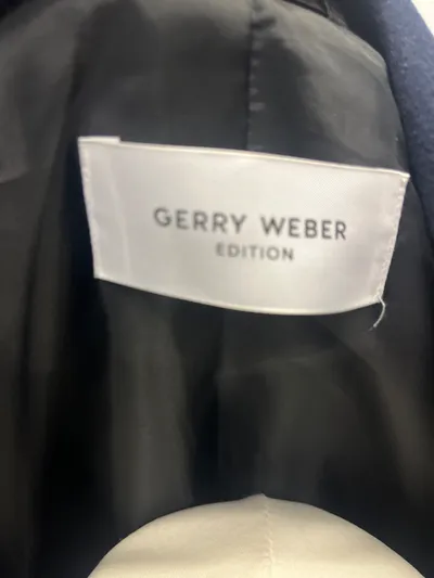 Gerry Weber Edition Damen Mantel Gr. 46 Blau Klassisch Zweireihig