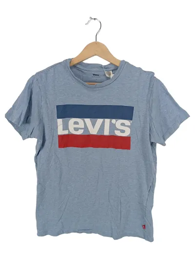 Levi's Herren T-Shirt Gr. 46, S Blau Logo-Print Casual Baumwolle