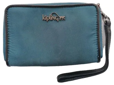 Kipling Damen Geldbörse Wristlet Blau Polyamid Casual 14x9 cm