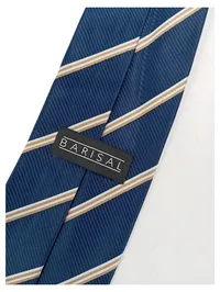 Barisal Krawatte Herren Blau Gestreift Business 150cm Polyester 2