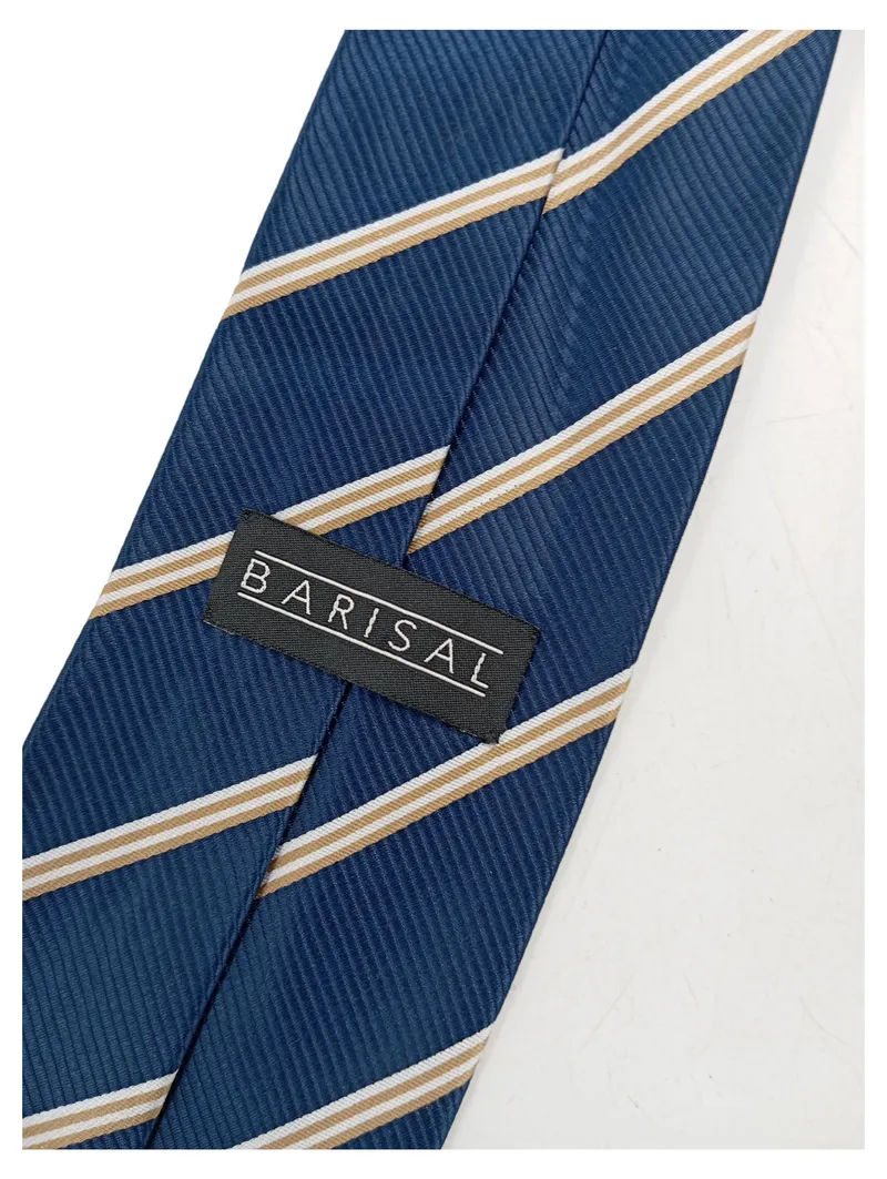 Barisal Krawatte Herren Blau Gestreift Business 150cm Polyester 2