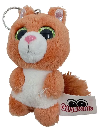 GLUBSCHIS Eichhörnchen Plüsch Schlüsselanhänger Orange 10cm Kuscheltier