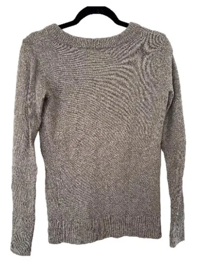 Abercrombie & Fitch Damen Pullover V-Ausschnitt Grau Wolle XS