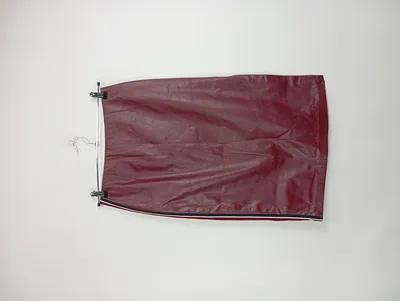 PINKO Damen Kunstleder Rock Midirock Rot Gr. 38 M Seitenstreifen
