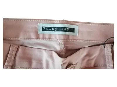 Noisy May Damen Jeans Slim Fit Rosa Gr. M W29 Reißverschluss-Details