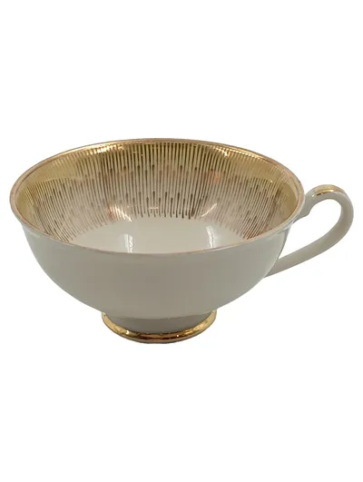 Schlottenhof Tasse Goldrand Porzellan Weiß Gold Vintage Klassisch