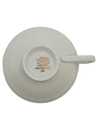 Schlottenhof Tasse Goldrand Porzellan Weiß Gold Vintage Klassisch