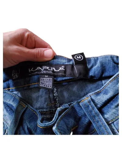 Karma Denim Damen Capri Jeans Hose Blau Gr. M/38 Casual