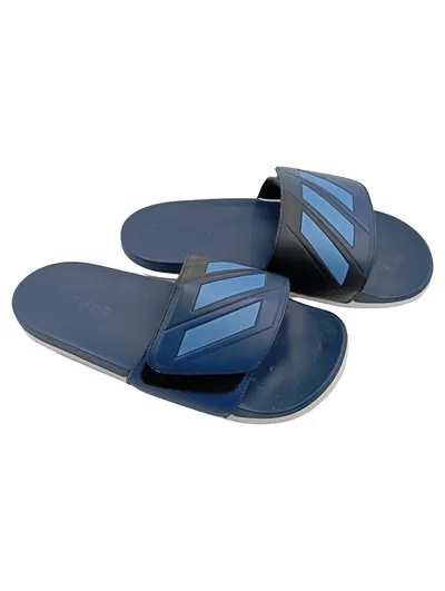 Adidas Herren Badeschuhe Slides Blau Größe 43 Sportlich Klettverschluss