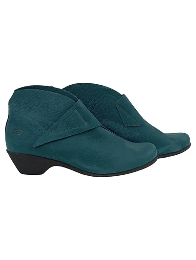 Loints of Holland Damen Stiefeletten Leder Petrol Gr. 42 Komfortabel