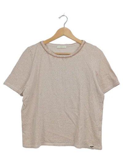 Airfield Damen T-Shirt Gr. L Beige Meliert Kurzarm Baumwolle