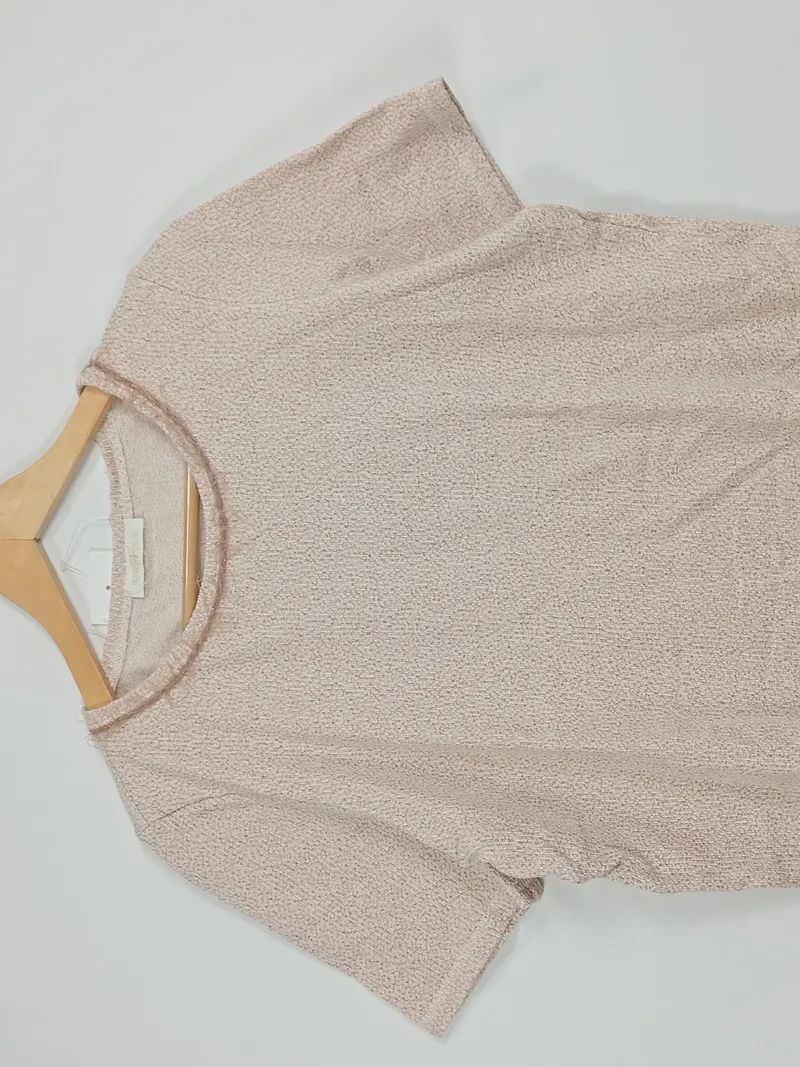 Airfield Damen T-Shirt Gr. L Beige Meliert Kurzarm Baumwolle 2