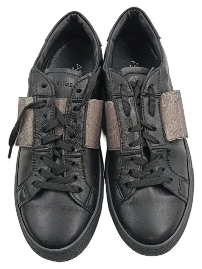 Alesya Damen Sneaker low Schwarz Gr. 39 Casual Metallic