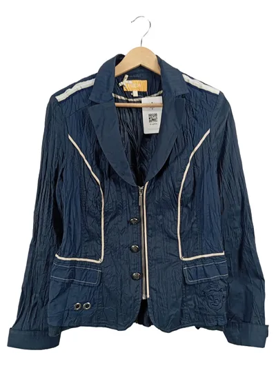 BiBA Damen Blazer Jacke Maritim Blau Gr. 42 Polyester Reißverschluss