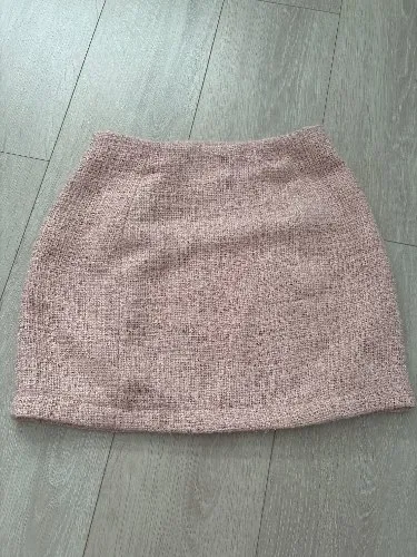 GUESS Damen Tweed Minirock Rosa Größe S A-Linie Zierknöpfe
