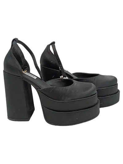 Steve Madden Damen Plateau Pumps Schwarz Gr. 39 High Heels Glamourös
