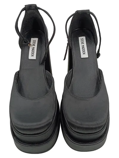 Steve Madden Damen Plateau Pumps Schwarz Gr. 39 High Heels Glamourös