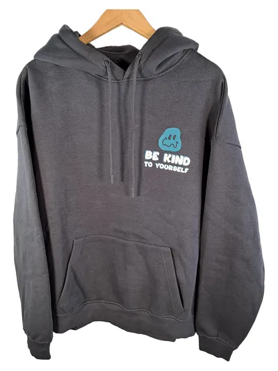 Sublevel Kapuzenpullover Hoodie Herren Gr. S Grau Streetwear Print