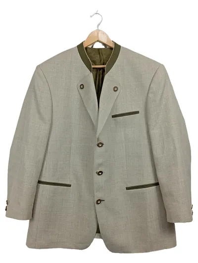 Schildmann Trachtenjanker Herren Gr. 27 Beige Trachtenjacke Wolle Leinen
