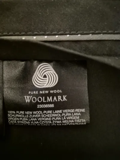 Woolmark Herren Anzughose Schwarz Gr. 102 Schurwolle Klassisch Business