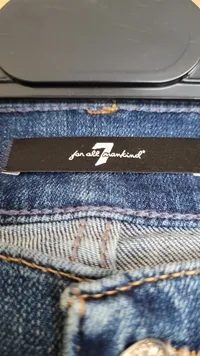7 For All Mankind Damen Mom Jeans Cropped Nieten Gr. 30 Blau 5