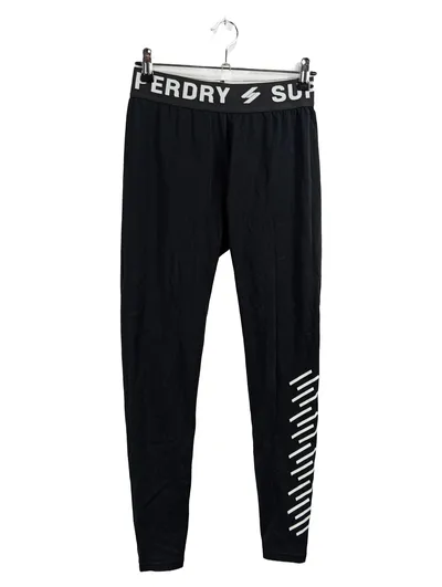 Superdry Damen Leggings Sport Schwarz Gr. 38 W29 M Logo-Print