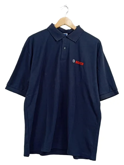 Russell Herren Poloshirt Gr. 52;XL Blau Bosch Logo Stickerei Kurzarm