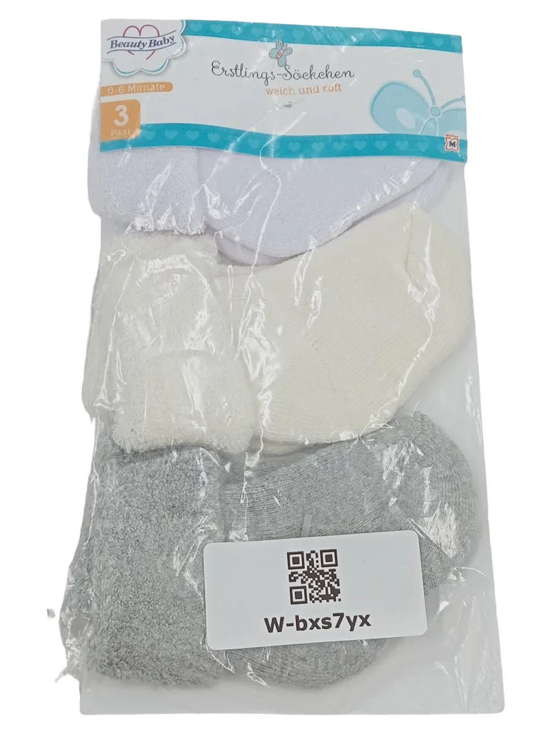 Beauty Baby Erstlings-Söckchen 3 Paar Socken Mehrfarbig Gr. 68 (0-6 Monate) Neu 1