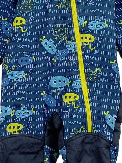 OUTBURST Kinder Schneeanzug Overall Blau Gr. 104 U-Boot Muster