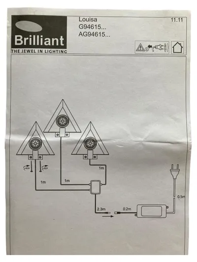 Brilliant Louisa G94615 LED Einbauleuchten Set Glas Silber 3x0, 6W