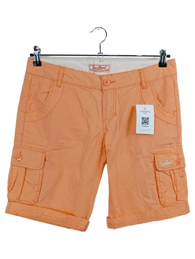 Sublevel Damen Cargo Shorts Sommerhose Orange Gr. M 38 Baumwolle